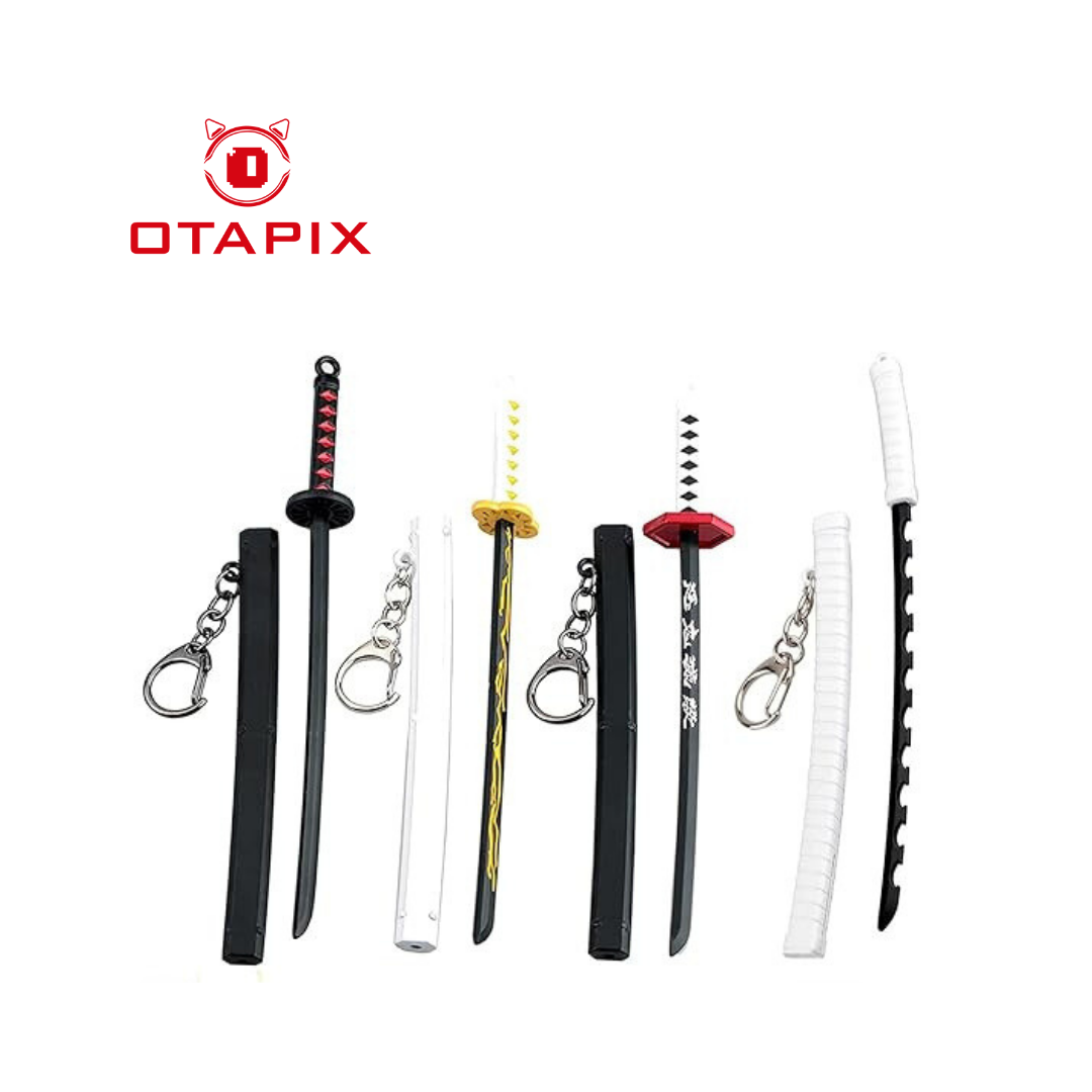 4Pcs Samurai sword keychain is suitable for Demon Slayer Mini Toy Katana