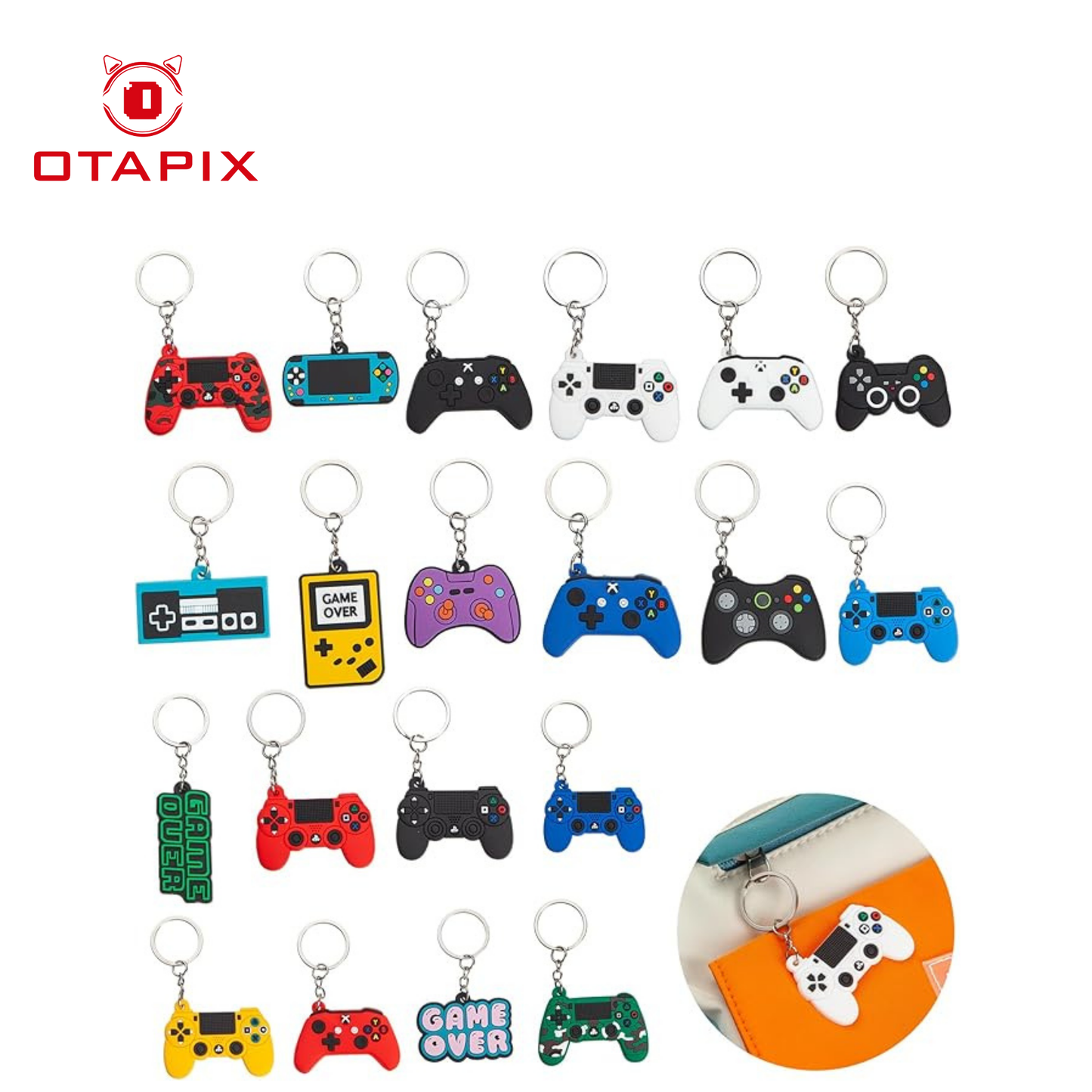 Llaveros de video juegos, llavero de silicona, accesorios para regalos de fiesta