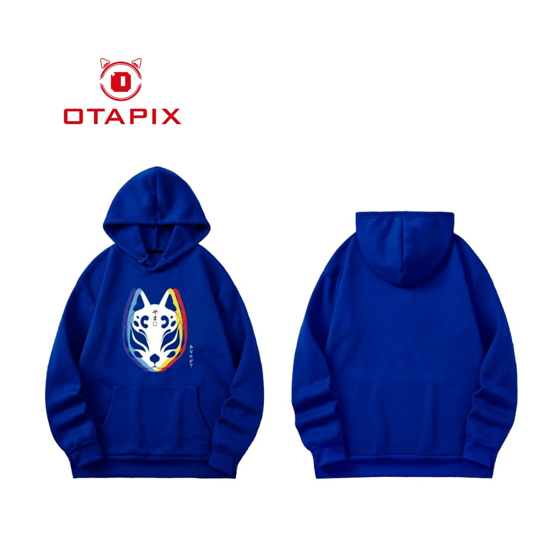 Sudadera impresa de máscara japonesa de zorro