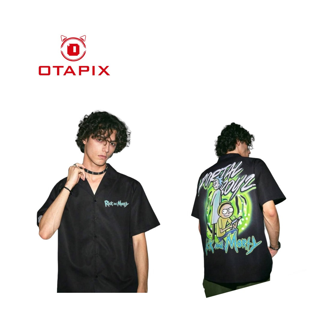 Rick and Morty camisa masculina con graficos caricaturas y letras