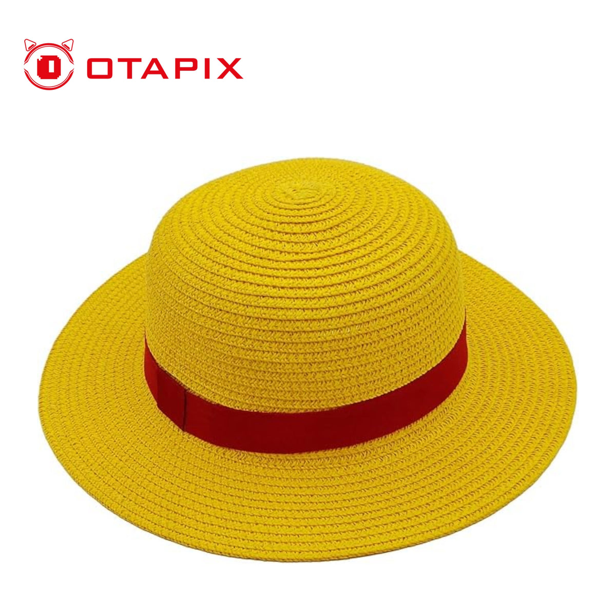 Sombrero de paja estilo Luffy para cosplay con cinta roja