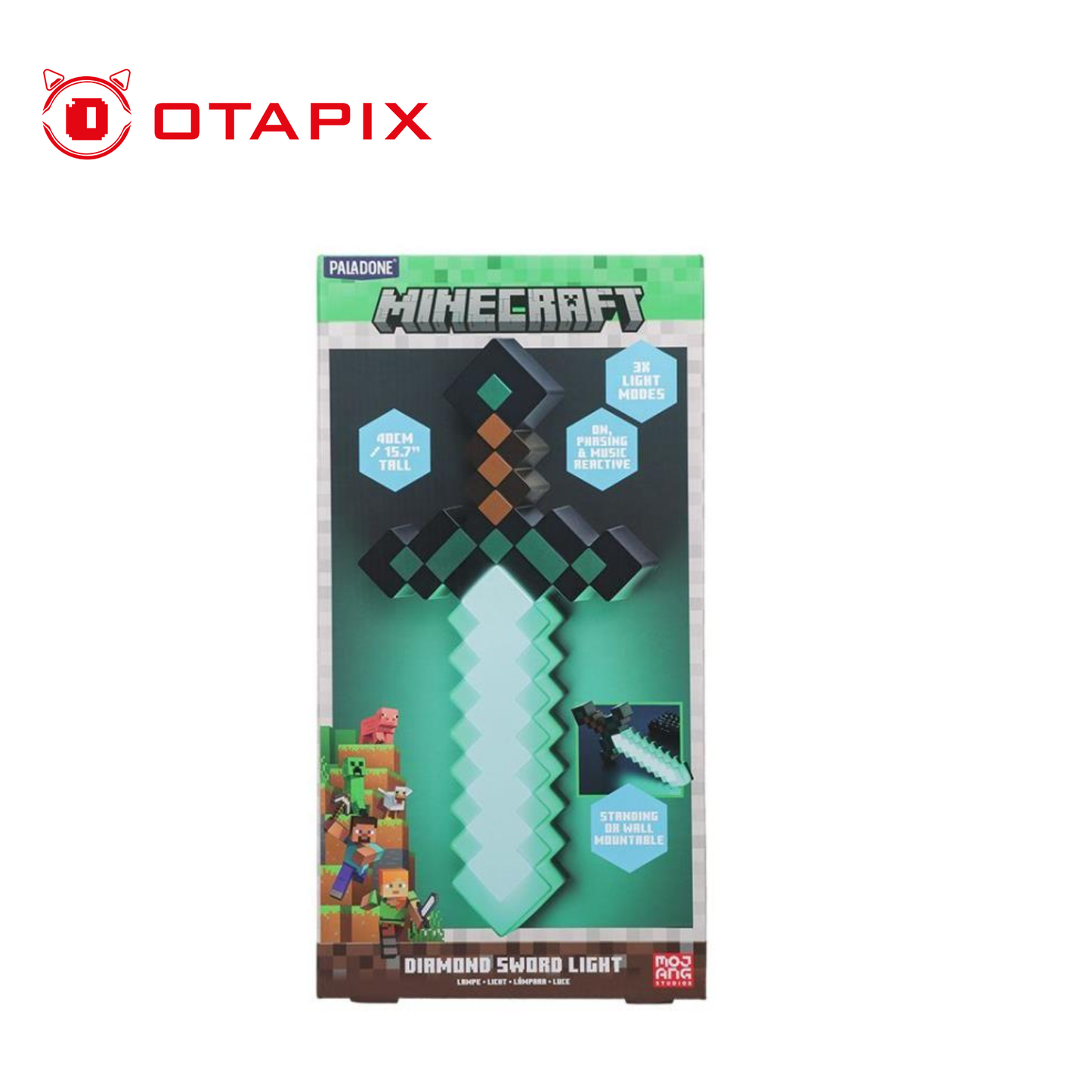 Minecraft Diamond Sword Light Lámpara Gamer | Otapix